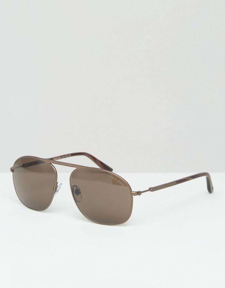 Giorgio Armani Aviator Sunglasses Bronze - Black
