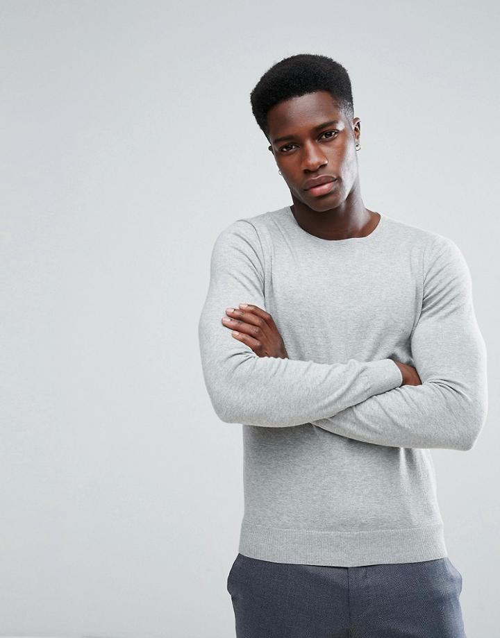 Stradivarius Crew Neck Sweater In Gray - Gray