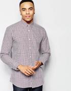 New Look Gingham Shirt In Red & Blue In Regular Fit - Red