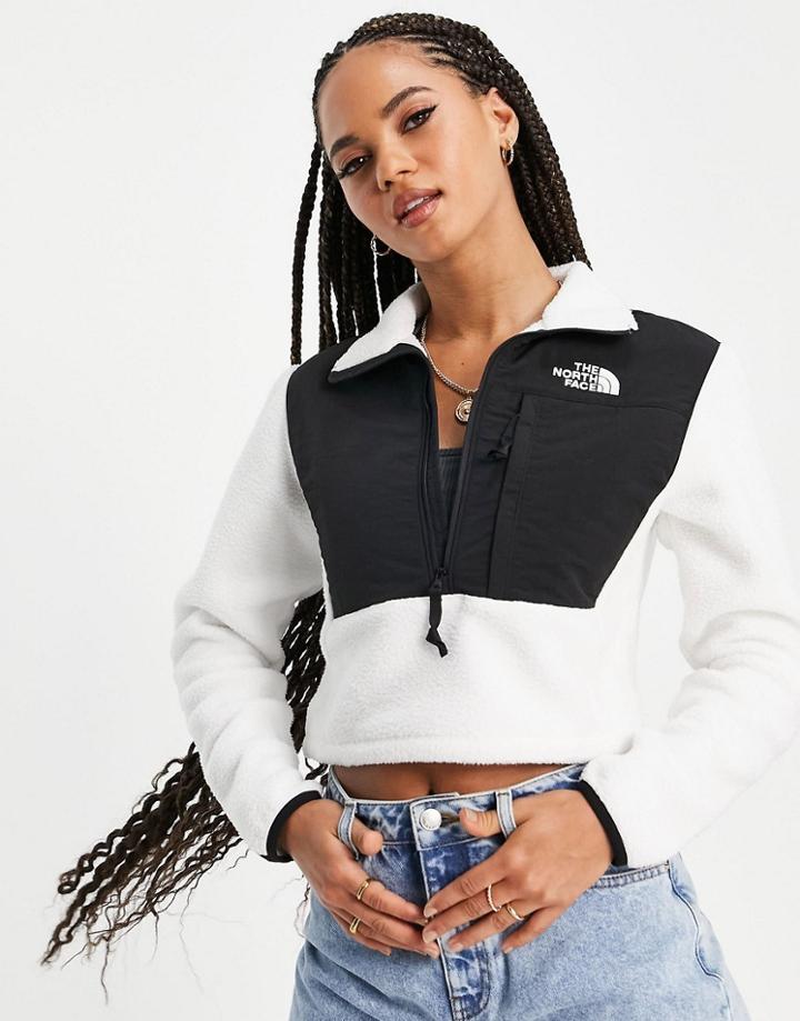The North Face Cropped Denali Fleece In White