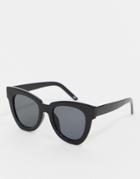 Asos Design Chunky Flare Cat Eye Sunglasses - Black