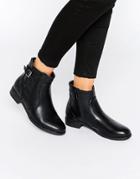 Pieces Pssha Buckle Strap Ankle Boots - Black