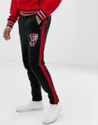 Polo Ralph Lauren Stadium Logo Side Stripe Zip Hem Sweatpants In Black