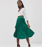 Outrageous Fortune Tall Midi Skater Skirt In Green - Green
