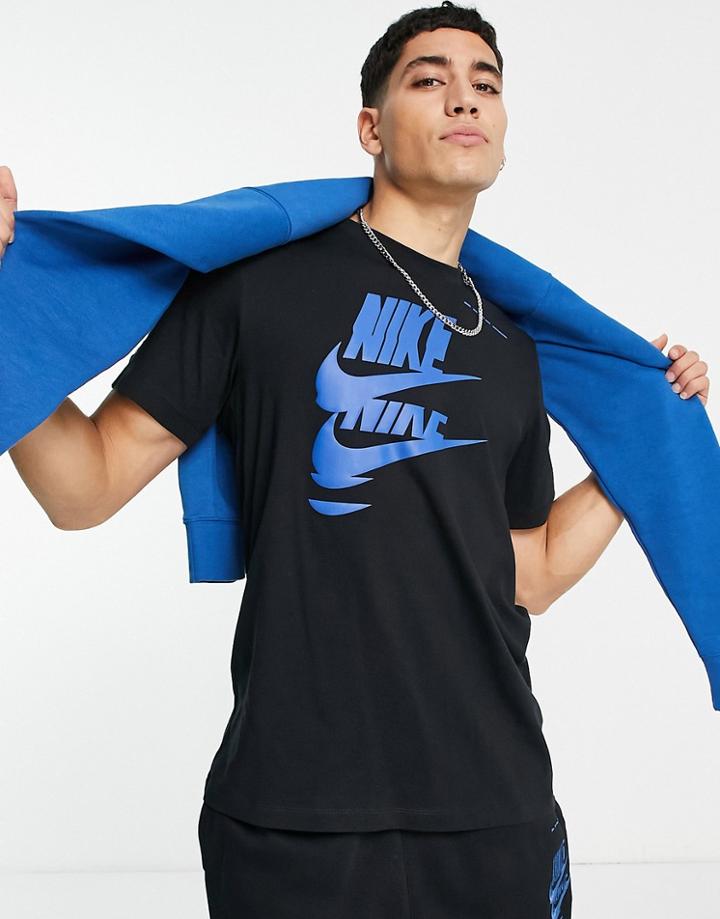 Nike Sport Essentials Multi Futura Logo T-shirt In Black
