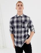 Jack & Jones Originals One Pocket Check Shirt In Navy