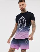 Religion Two-piece Curved Hem T-shirt With Logo In Fade Pink