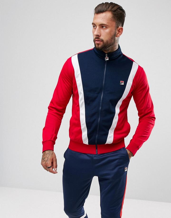 Fila Vintage Track Jacket With Front Panel - Navy