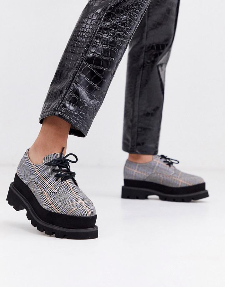 Truffle Collection Flatform Lace Up Shoes In Multi