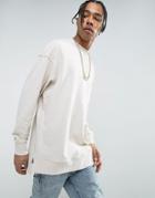 New Look Oversized Sweatshirt With Dropped Shoulders In Ecru - Beige