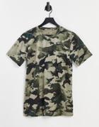 Nike Training Camo T-shirt In Khaki-neutral