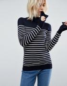 Asos Sweater In Stripe With High Neck - Multi