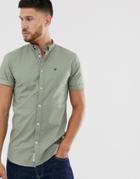 River Island Short Sleeve Oxford In Sage