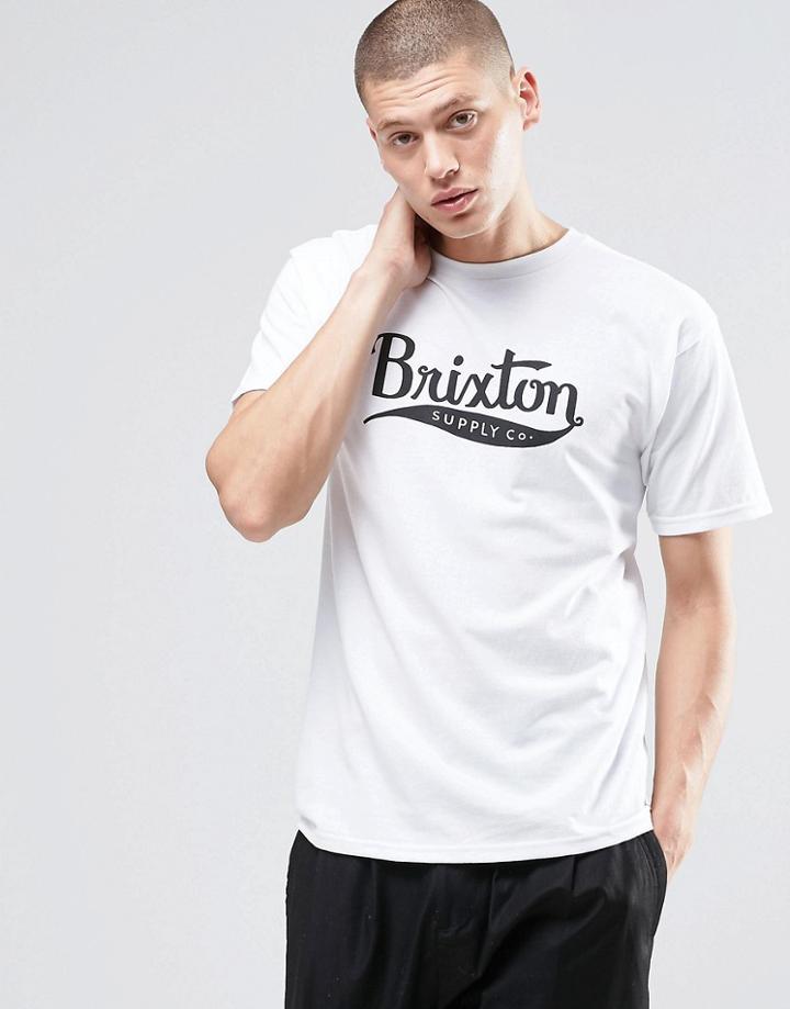 Brixton T-shirt With Large Logo - White