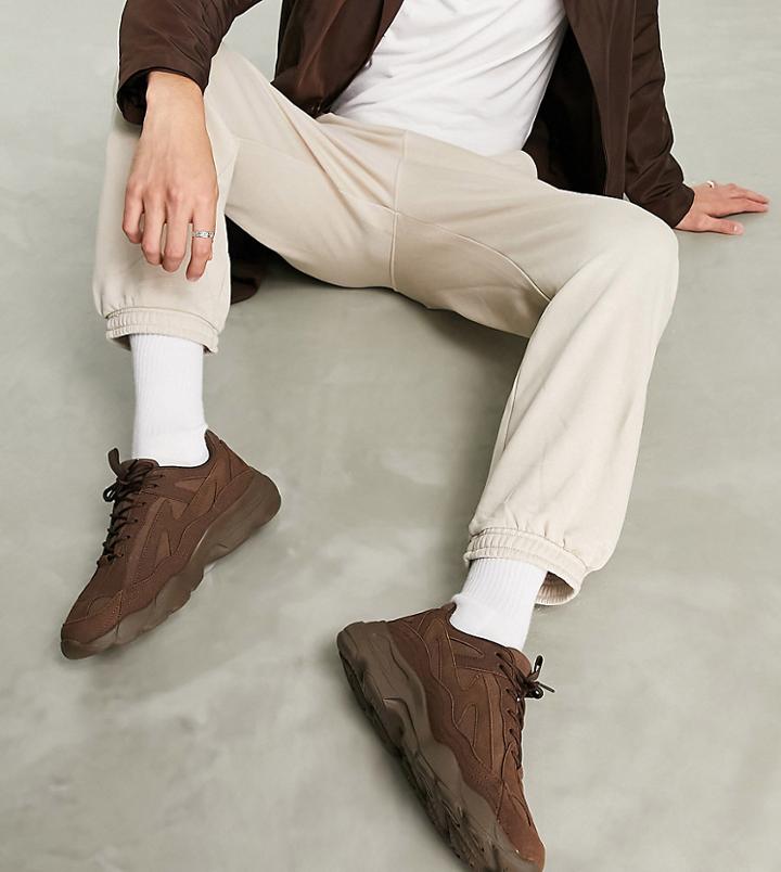 Asos Design Sneakers In Brown With Chunky Sole