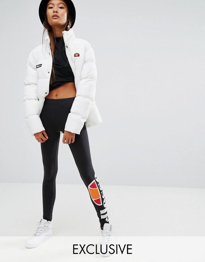 Ellesse Leggings With Washed Side Logo - Black