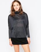 B.young High Neck Swing Sweater - Asphalt