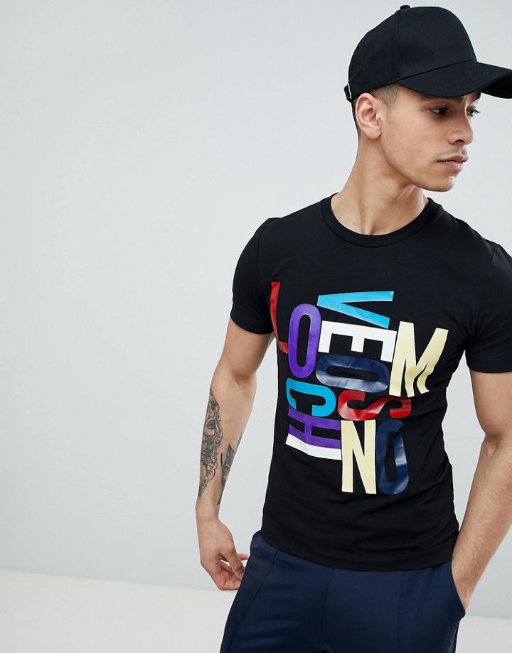 Love Moschino Color Logo T-shirt - Black