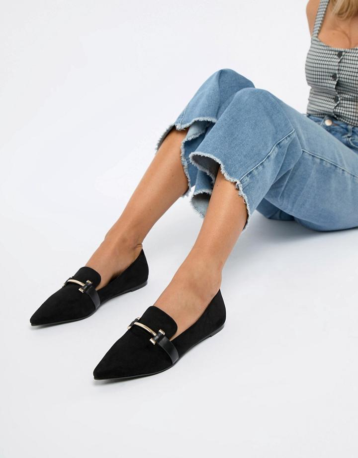 Park Lane Pointed Flat Shoes - Black
