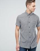 Jack & Jones Originals Short Sleeve Slim Fit Shirt In Gingham Check With Pocket - White