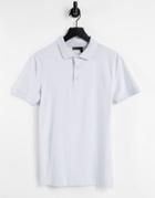 Asos Design Organic Muscle Fit Jersey Polo In Light Blue-blues