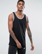 Asos Relaxed Tank With Tipping In Black - Black