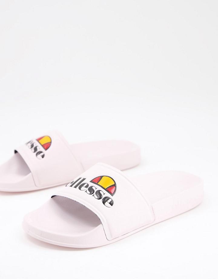 Ellesse Filippo Logo Slides In Baby Pink