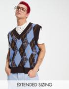 Collusion Argyle Vest - Part Of A Set-multi