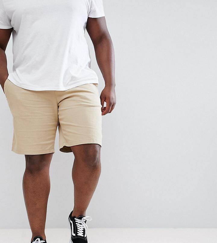 Lyle & Scott Plus Chino Short In Stone - Stone