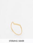 Dogeared Gold Plated Balance V Ring - Gold