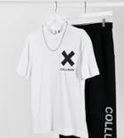 Collusion Unisex Logo Organic Cotton T-shirt In White