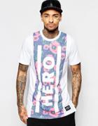Hero's Heroine Longline T-shirt Poppies - Navy