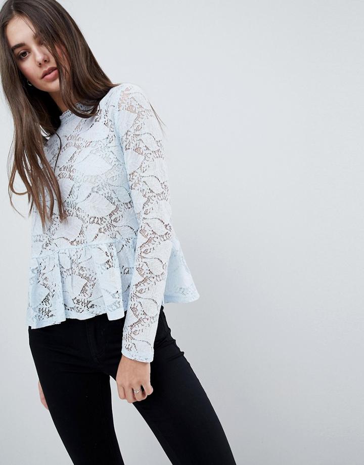 Vila Lace Blouse - Blue