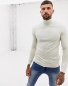 Pull & Bear Textured Sweater In Cream - White