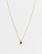 Whistles Black Enamel Heart Necklace In Gold