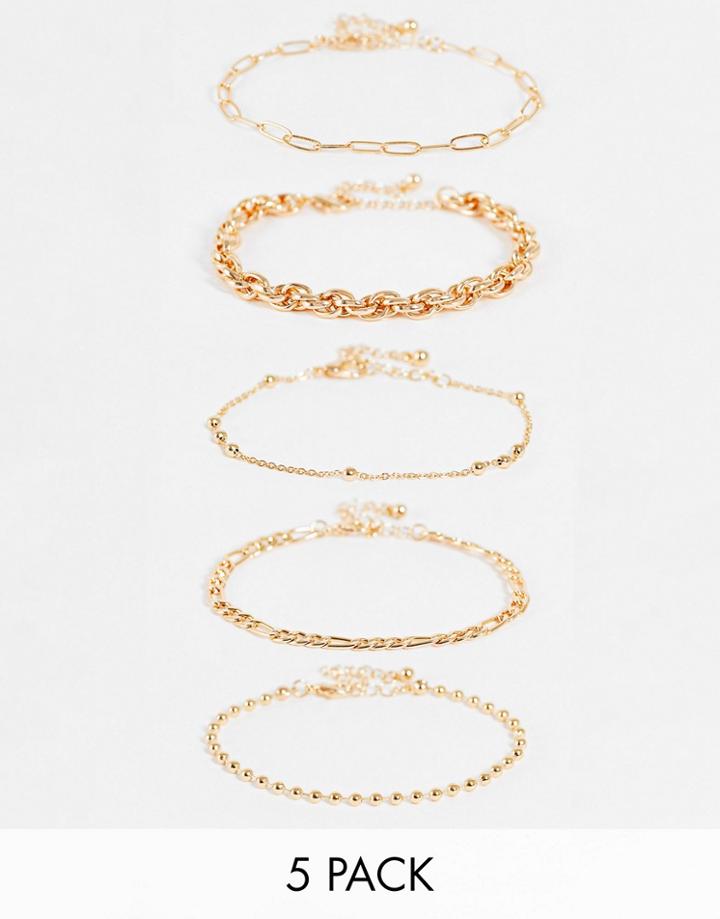 Madein 5 Pack Bracelets In Gold