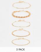 Madein 5 Pack Bracelets In Gold