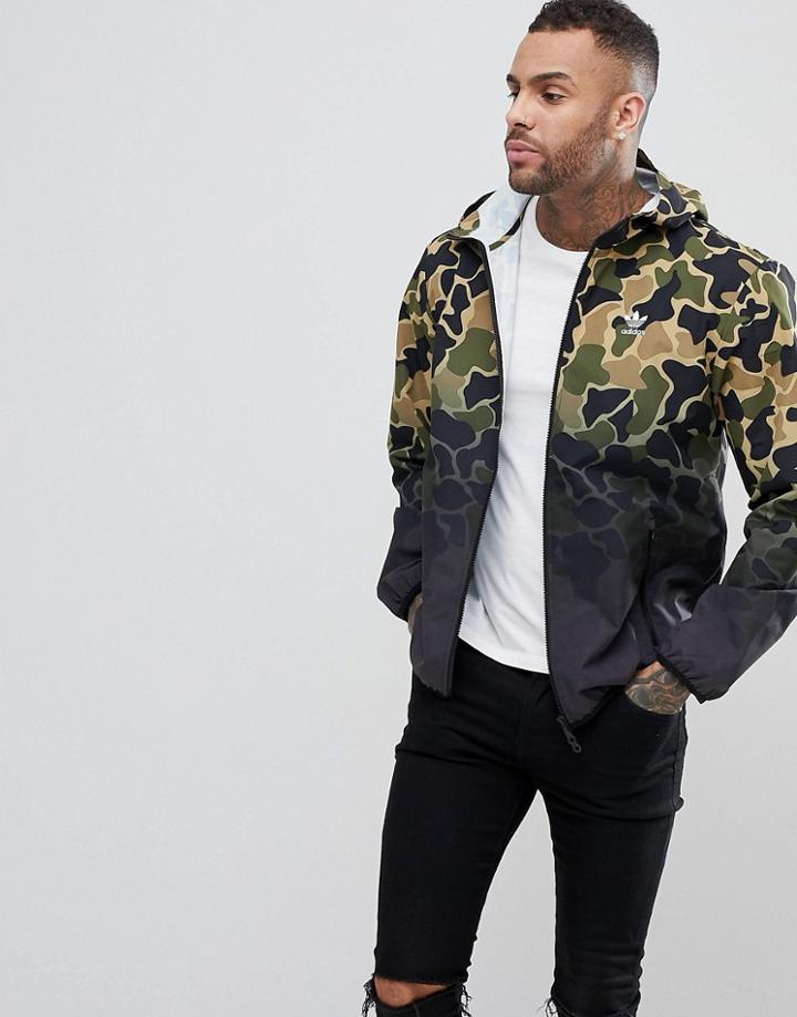 Adidas Originals Camo Windbreaker In Green Ce1545 - Green