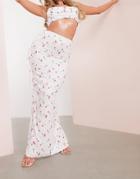 Asos Luxe Matching Maxi Skirt With Lace Up In Cherry Print-multi