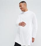 Asos Tall Extreme Oversized Long Sleeve T-shirt With Side Splits In White - White