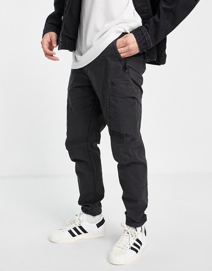 River Island Washed Pocket Cargo Pants In Black
