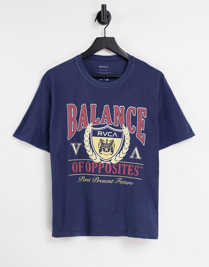 Rvca Balance Oversized T-shirt In Blue-blues