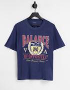 Rvca Balance Oversized T-shirt In Blue-blues
