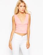 Ax Paris Plunge Neck Tank Top - Pink