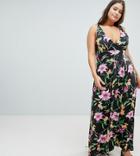 Praslin Wrap Front Maxi Dress In Tropical Print