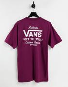 Vans Holder St Classic Back Print T-shirt In Burgundy-red