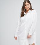 Asos Curve Cotton Mini Shirt Dress - White