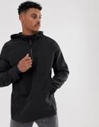 Asos Design Nylon Overhead Jacket In Black