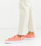 Asos Design Wide Fit Dusty Lace Up Sneakers In Bright Pink