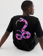 Bolongaro Trevor Snake Neon Back Embroidery T-shirt - Black